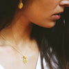 Mini Gold Plated Sterling Silver Filigree "Queen" Pendant Necklace