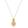 Mini Gold Plated Sterling Silver Filigree "Queen" Pendant Necklace