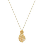 Mini Gold Plated Sterling Silver Filigree "Queen" Pendant Necklace