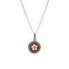 Red Caramujo Pendant Necklace in Silver