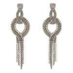 Graceful Silvered Metal Drop Earrings by Satellite Paris