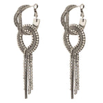 Graceful Silvered Metal Drop Earrings by Satellite Paris