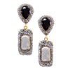 Semi-Precious Onyx and Pearl Drop Earrings