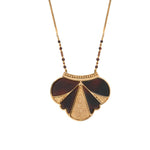 Inlaid Mother of Pearl Pendant Necklace by Satellite Paris