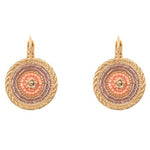 Rosy Medallion Drop Earrings by Satellite Paris