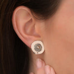 Chic Silver Medallion *CLIP* Earrings by Satellite Paris