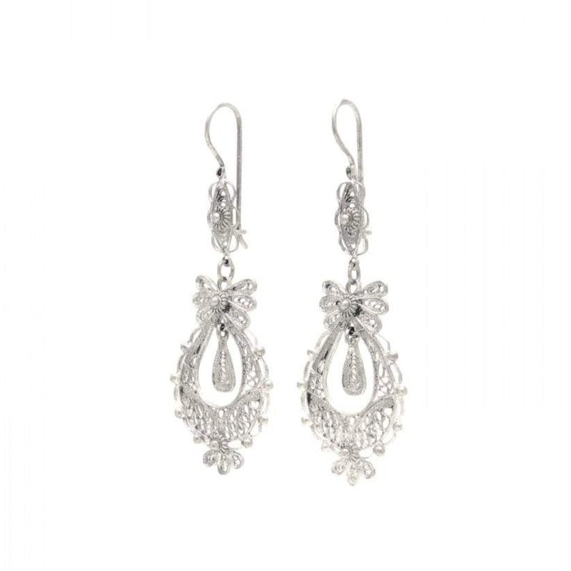 Delicate Sterling Silver "Princess" Filigree Earrings from Portugal