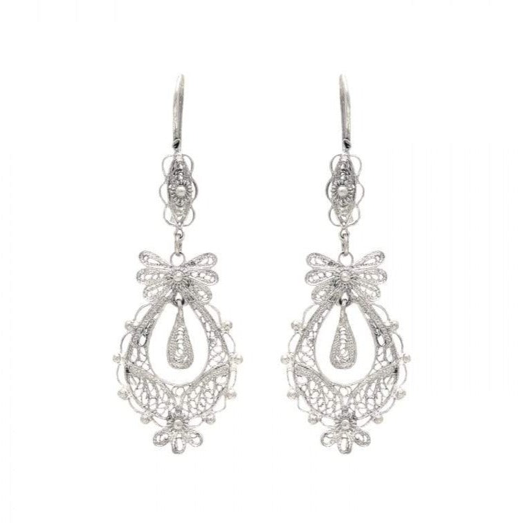 Delicate Sterling Silver "Princess" Filigree Earrings from Portugal