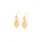 Mini Gold Plated Sterling Silver Filigree "Queen" Earrings