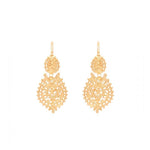 Mini Gold Plated Sterling Silver Filigree "Queen" Earrings