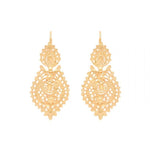 Dainty Gold Plated Sterling Silver Filigree "Queen" Earrings