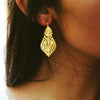 Dainty Gold Plated Sterling Silver Filigree "Queen" Earrings