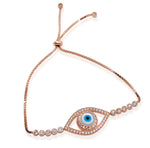 Rose Gold Crystal Evil Eye Bracelet