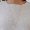 Moonstone Long Cross Drop Necklace