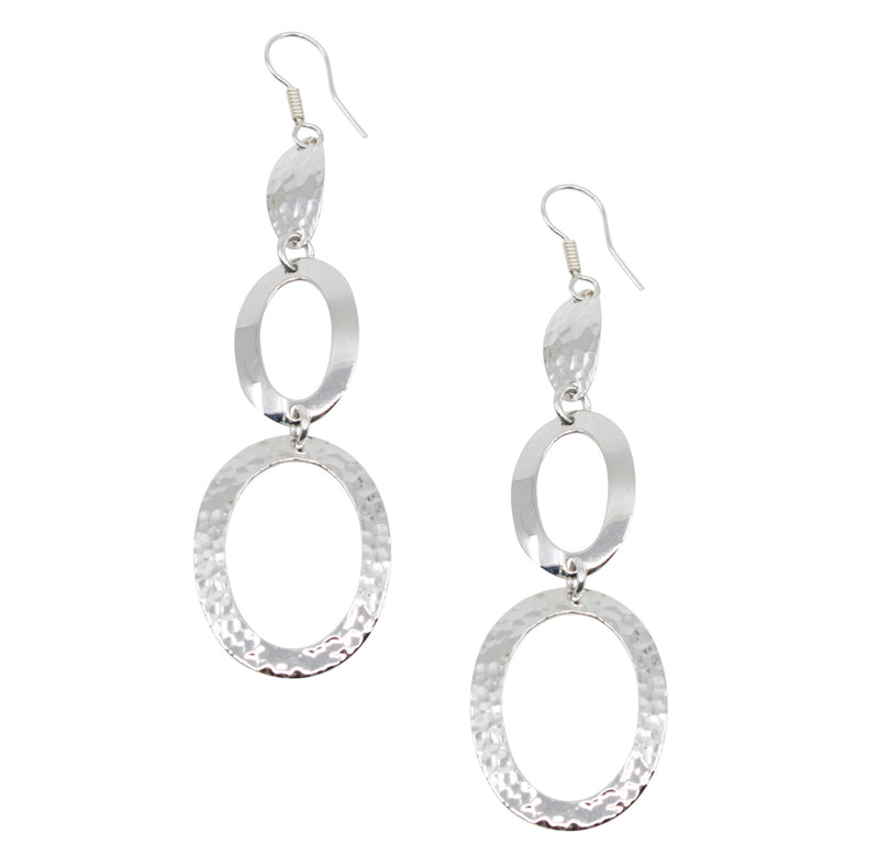 Geometric Sterling Silver Dangle Earrings from Taxco, Mexico
