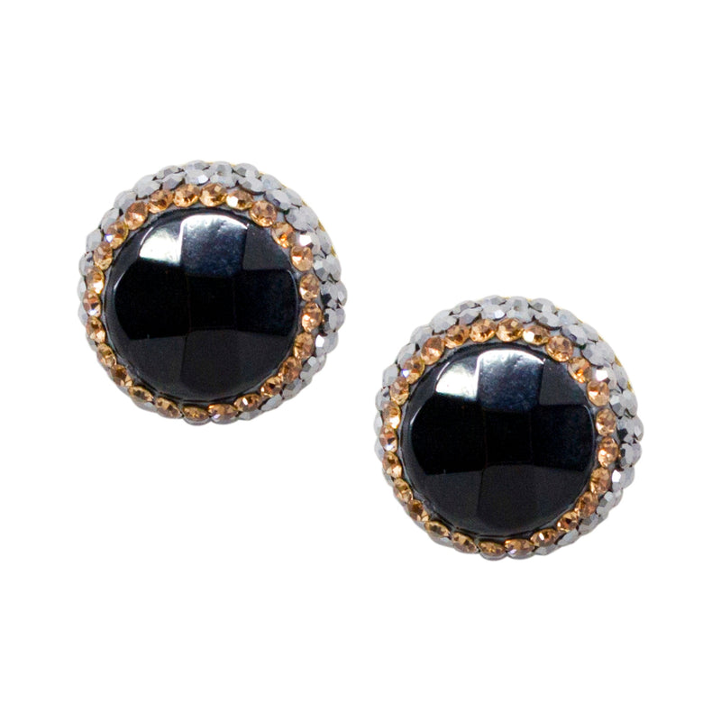 Sparkling Onyx Sterling Silver Post Earrings