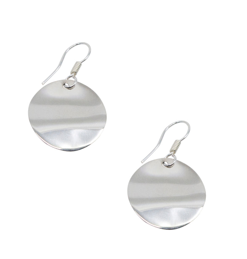 Silver Disc Earrings from Taxco, Mexico