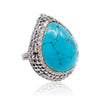 Turquoise and Sterling Silver Adjustable Statement Ring