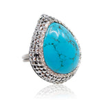 Turquoise and Sterling Silver Adjustable Statement Ring