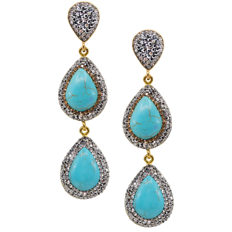 Ottoman-Inspired Turquoise Drop Earrings